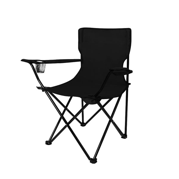 Levede Folding Arm Foldable Black Camping Chairs