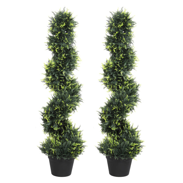 Lambu Artificial Spiral Cedar Tree Realistic Green Foliage Uv Resistant Artificial Plants