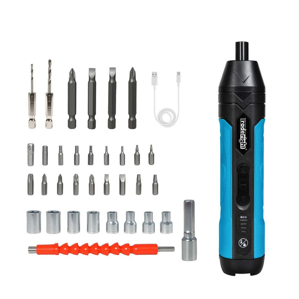 Traderight 4V 37Pcs Cordless Screwdriver 1500Mah 300Rpm Screw Guns & Screwdrivers