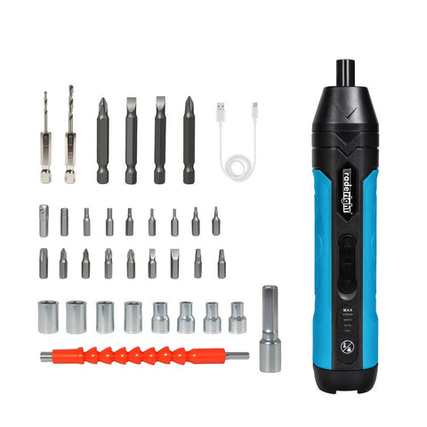 Traderight 4V 37Pcs Cordless Screwdriver 1500Mah 300Rpm Screw Guns & Screwdrivers