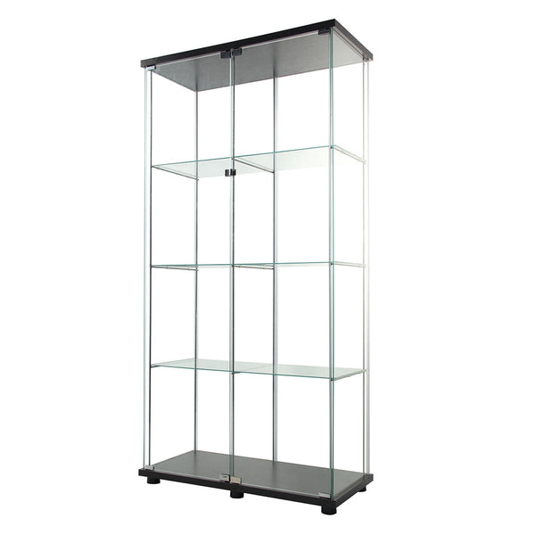 164Cm Glass Display Cabinet 2 Doors Storage Showcase Elegant Home Decor Piece Cabinets & Cupboards