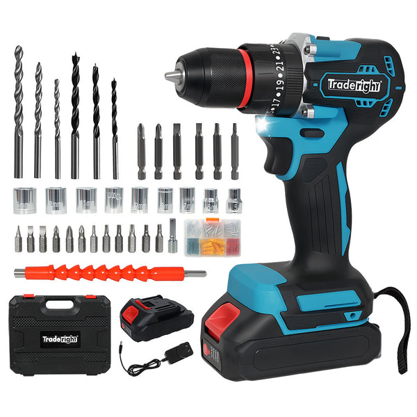 Traderight 21V Cordless Impact Drill With Led Light Cordless Drills