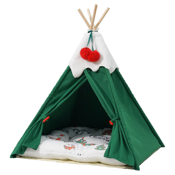 Pawz Pet Tent Dog Cat Bed Washable Indoor 50 X 70 Cm Green Pet Beds