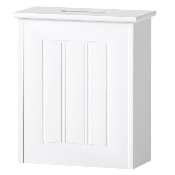 Levede Slim Bathroom Storage Box With Lid White Mdf Organizer Bathroom Baskets & Storage