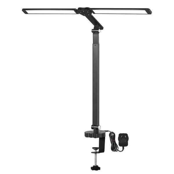 Emitto Double Head Led Desk Lamp Dimmable With Clamp Lamps
