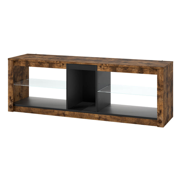 Levede Tv Stand Cabinet Glass Display Storage Shelves Tv Stands & Mounts