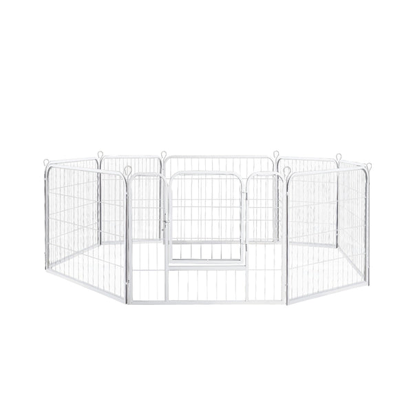 Pawz 8 Panel 24" Pet Dog Playpen Puppy White Sturdy And Safe Enclosure For Small Pets Fences & Pens
