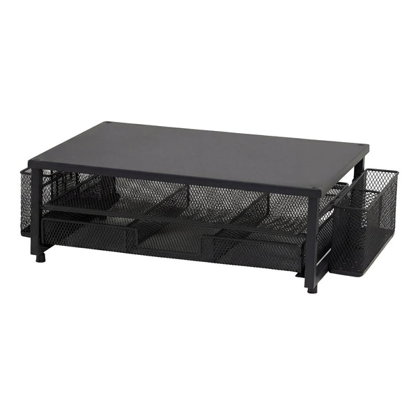 Levede Monitor Stand Riser Metal Computer Desk Organizer Shelf Drawer Pen Holder Black Monitor Mounts & Stands