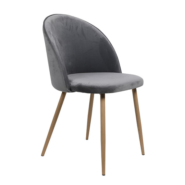 Levede Modern Set Of 2 French Grey Wooden Seat Comfortable Stylish Seating Dining Chairs