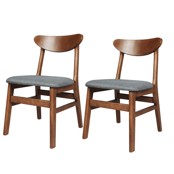 Levede Comfortable Brown Set For Kitchen 2 Piece Stylish Seating Option Dining Chairs