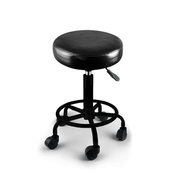 Levede Salon Stool Swivel Bar Stools Black With Stand Salon Stools