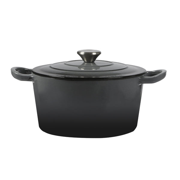 Toque 4L Enamel Dutch Oven Pot Cookware Black Casserole Pans