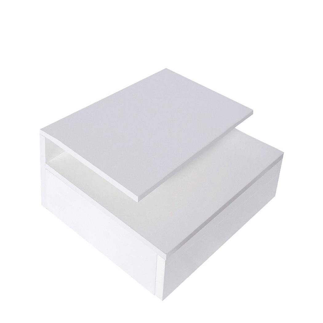 Levede 2X Side White Bedside Tables