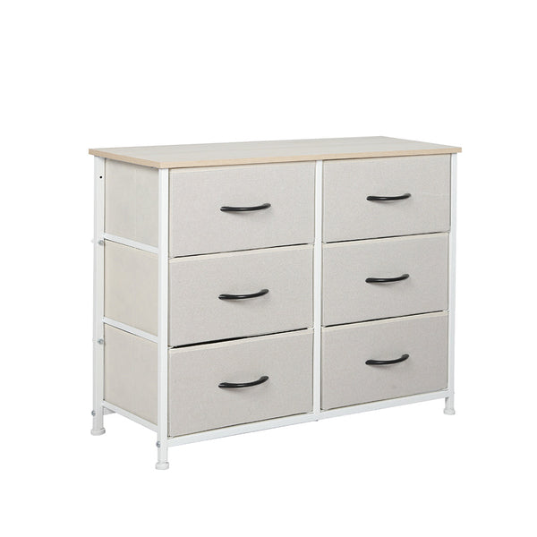 Levede Storage Cabinet Tower Chest Beige Cabinets & Cupboards