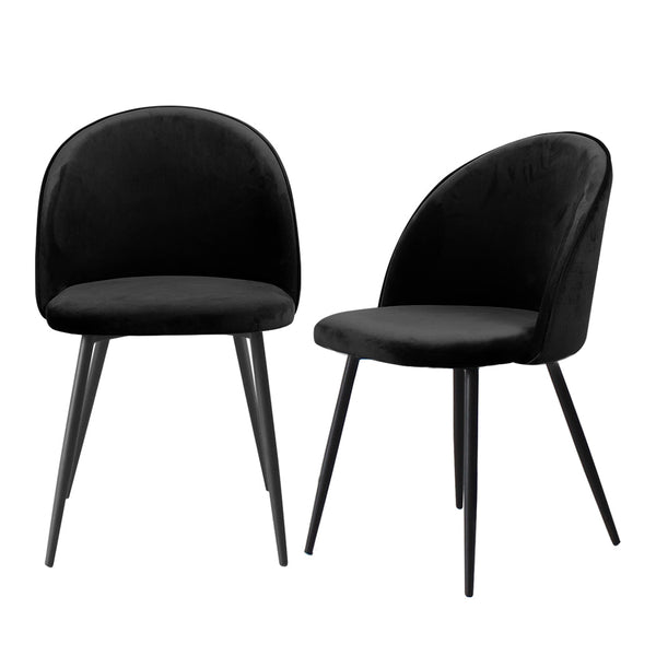 Levede Set Of 2 Black For Kitchen Or Cafe Modern Comfortable Seating Option Dining Chairs