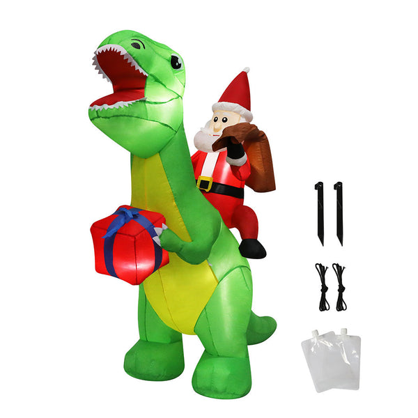 Santaco Christmas Inflatables Outdoor Claus Riding Dinosaur Lights Dcor Seasonal Decorations