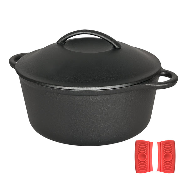 Pawz 6.6L Cast Iron Dutch Oven Heavy Duty Casserole Pot Casserole Pans