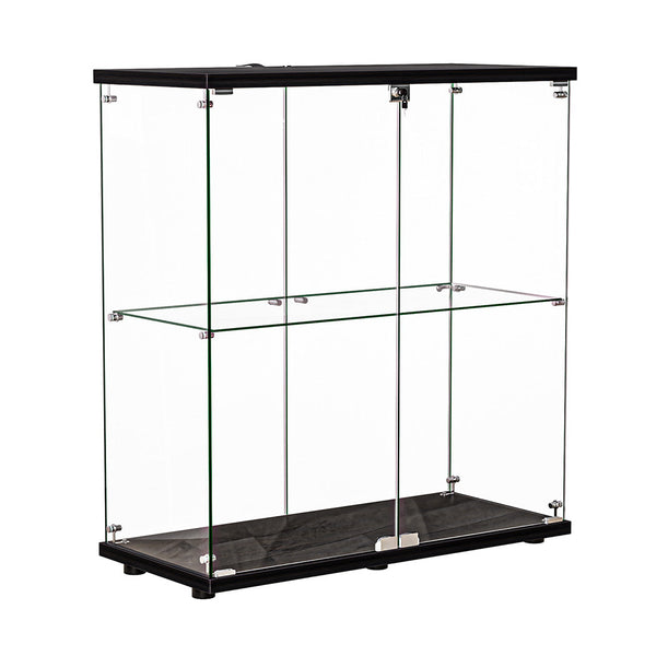 2 Tier Lockable Glass Display Cabinet Secure Storage For Collectibles & Dcor Cabinets & Cupboards
