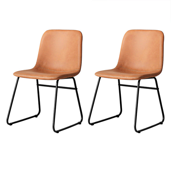 Levede 2X Kitchen Table Brown Dining Chairs
