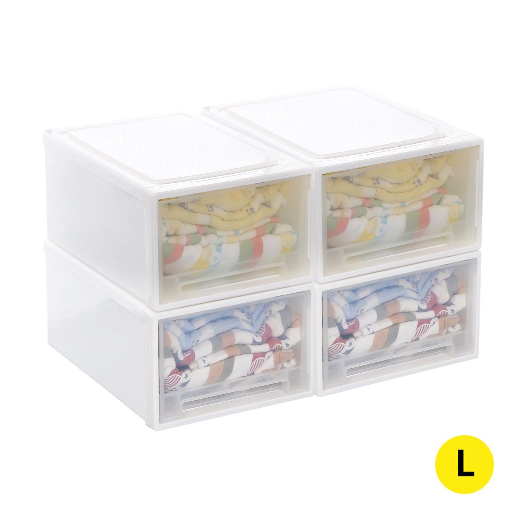 Storage Drawers Large Stackable Containers 3Pk Storage Boxes