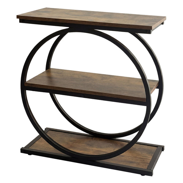 Levede Narrow Side Table 3 Tiers End Adjustable Sofa Bedroom Brown & Black Side Tables