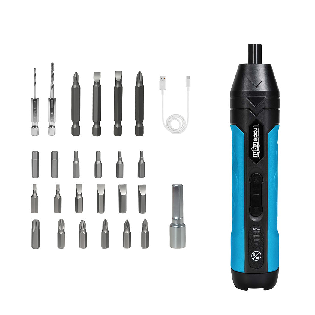 Traderight 4V 26Pcs Cordless Screwdriver 1500Mah 300Rpm Screw Guns & Screwdrivers