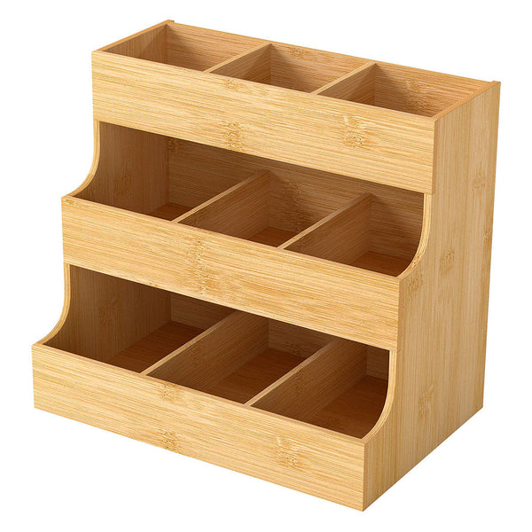 Toque Vertical Bamboo Tea Organizer Holds 180 Bags Other Kitchen Storage