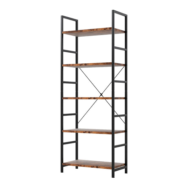 Levede 5 Tier Industrial Bookshelf Bookcase 157.5Cm Bookshelves