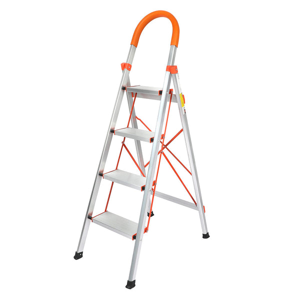Traderight 4 Step Ladder Folding Aluminium Ladders
