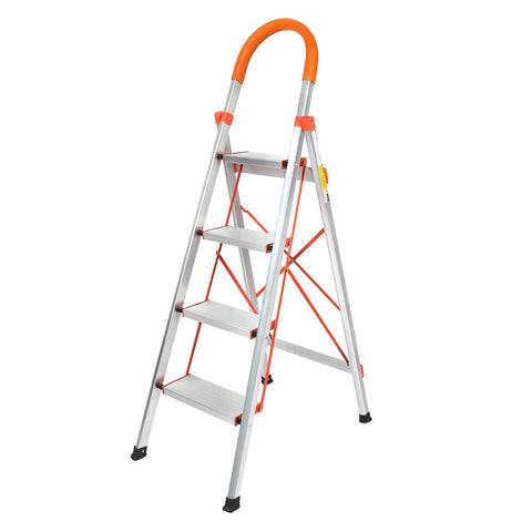 Traderight 4 Step Ladder Folding Aluminium Ladders