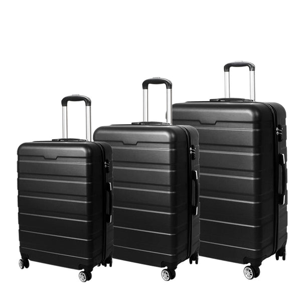 Slimbridge 3Pc Luggage Sets Suitcase Black Suitcases