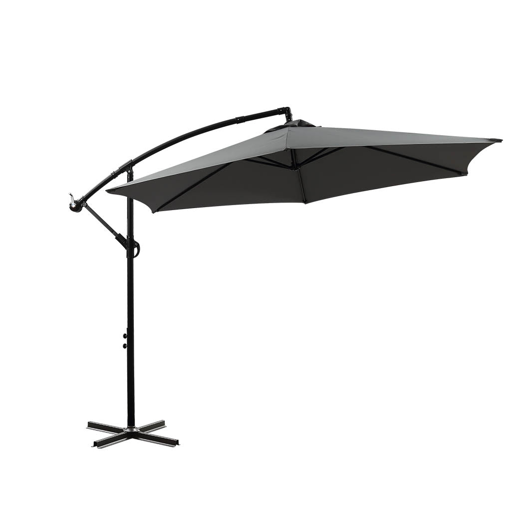 Mountview 3M Cantilever Outdoor Umbrella Grey Stylish Shade For Patio And Garden Spaces Patio Umbrellas