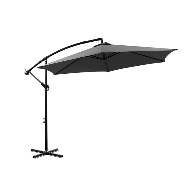 Mountview 3M Cantilever Outdoor Umbrella Grey Stylish Shade For Patio And Garden Spaces Patio Umbrellas