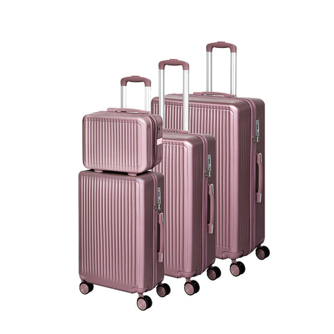 Slimbridge Luggage Suitcase Trolley Rose Gold 4Pc 14"+20"+24"+28" Trolleys