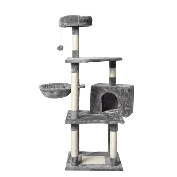 Pawz 130Cm Cat Tree Toy Scratching Post Grey Furniture & Scratchers