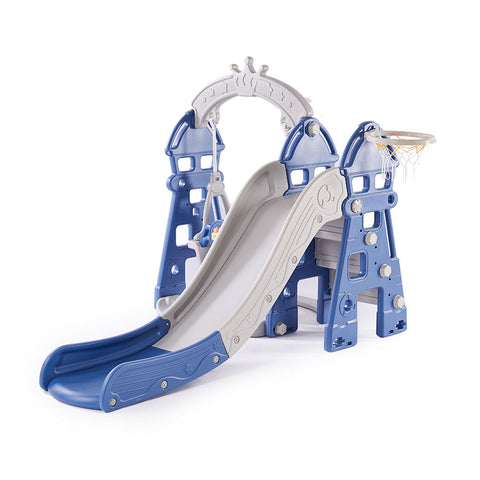 Bopeep Kids Slide Swing Basketball Ring Blue Slides