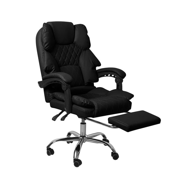 Levede Gaming Chair Office Computer Black Footrest Office Chairs