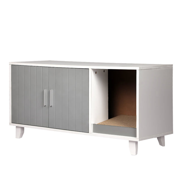 Pawz Enclosed Box Cabinet Grey Cat Litter