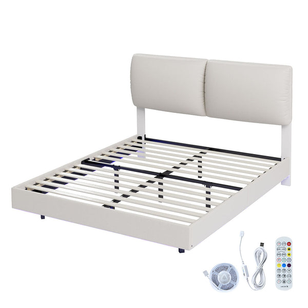 Levede Queen Floating Bed Frame Queen Bed Frames
