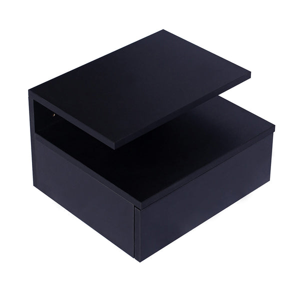 Levede 2X Side Black Bedside Tables