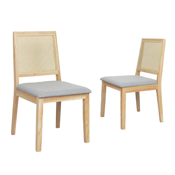 Levede 2X Rattan Dining Chair Solid Wood Lounge Dining Chairs