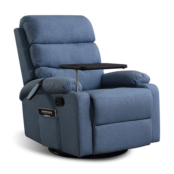 Levede Massage Recliner Chair Blue Comfortable Relaxation For Living Room Or Office Space Electric Massage Chairs