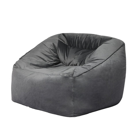 Marlow Bean Bag Chair Cover Soft Velvet Dark Grey Bean Bags & Inflatables