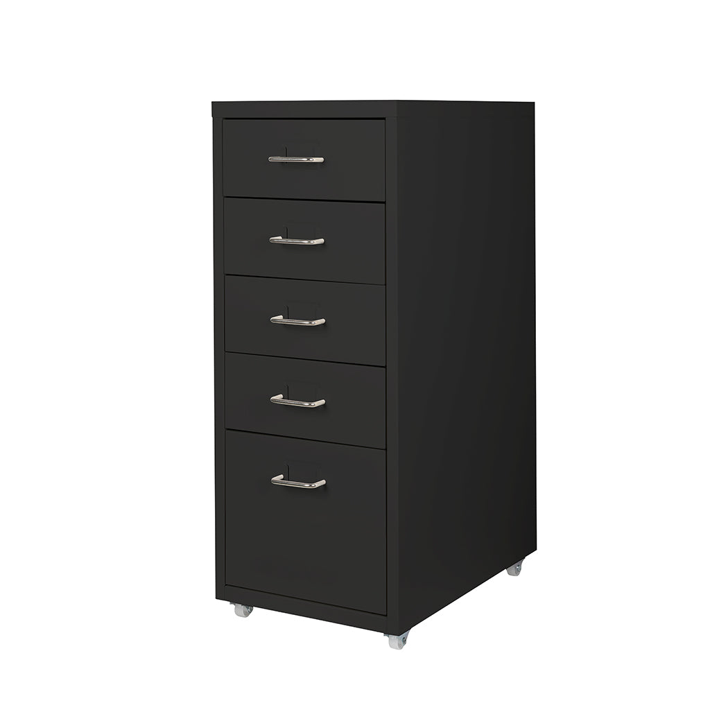 Levede 5 Drawer Office Cabinet Drawers Black Filing Cabinets