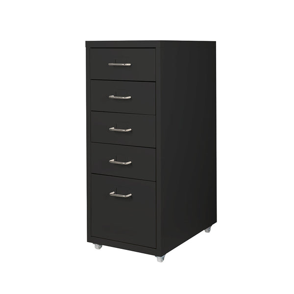 Levede 5 Drawer Office Cabinet Drawers Black Filing Cabinets
