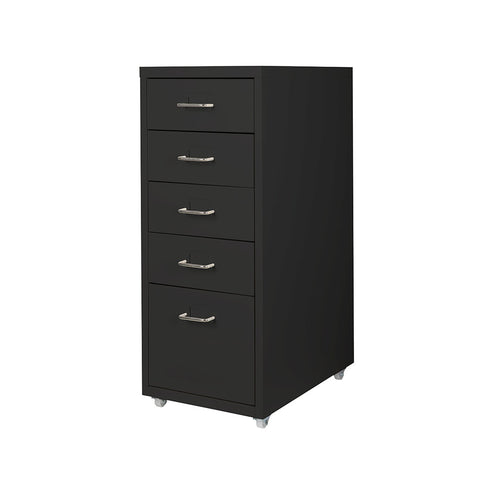 Levede 5 Drawer Office Cabinet Drawers Black Filing Cabinets