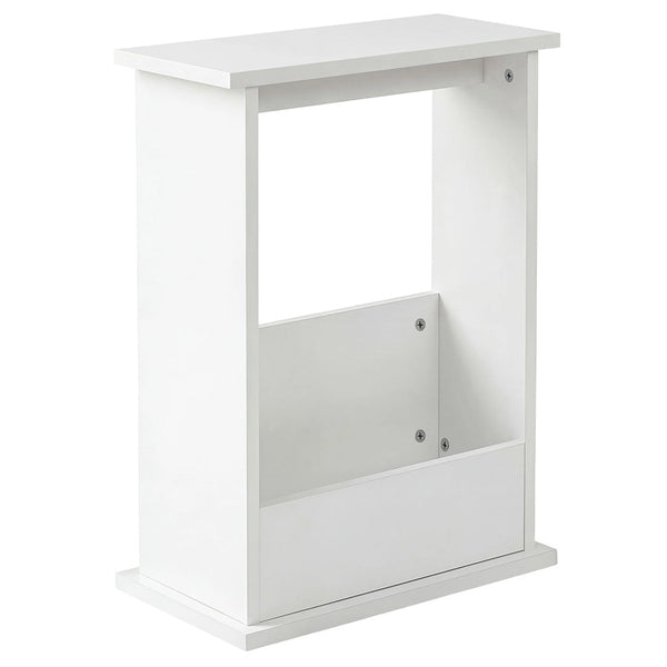 Levede Narrow Side Table With Magazine Rack White Side Tables