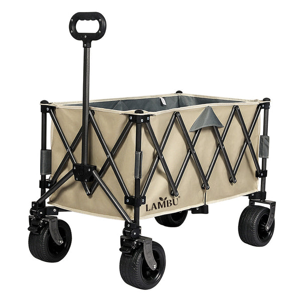 Lambu Folding Wagon Cart Khaki Wheelbarrows Carts Wagons