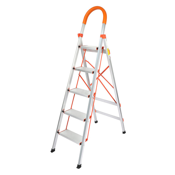 Traderight 5 Step Ladder Folding Aluminium Ladders