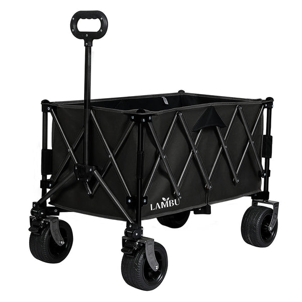 Lambu Folding Wagon Cart Black Wheelbarrows Carts Wagons